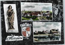 97437 W8728 Haßfurt - Panorama Fluss Wappen
