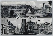 58239 W5840 Schwerte - Westenstraße, Postplatz, Rathaus, Brunnen