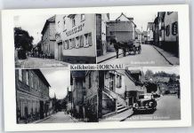 65779 W6233 Kelkheim (Taunus) - Langestrasse. Lebensmittelgeschäft Johann Herrmann, Rotebergstrasse, Pferdekutsche, Nassauer-Hof Inh. Heinrich Bender