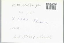49696 W4599 Molbergen - Kirche, Ehrenmal, AK-Probedruck