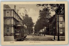 08200 Sedan - Avenue Philippoteaux, Straßenbahn, Schule Gymnasium