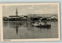 W7760 Radolfzell am Bodensee Dampfer Panorama mit Kirche Dampfer Deutschland