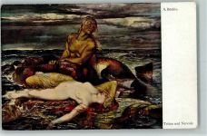 Triton und Nereide - Erotik - nackte Frau Böcklin, A.