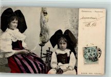 Trachten - Elsässerin am Spinnrad 1905 AK Spinnerei