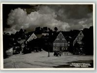 O8352 Hohnstein Marktplatz mit Apotheke und Haselhuhn Fachwerkhäuser Apotheke
