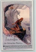 Schubert Lieder - Der Tod und das Mädchen , sign Elsner Tod 1919 Künstlerkarte