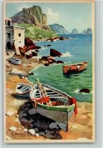 Boote am Wasser - gute Erhaltung AK Bonelli, S. 1928