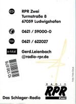 RPR Zwei - Gerd Leienbach - Autogramm Radio KEINE AK
