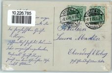 AK mit Glimmerauflage Mode Verlag L.J. + F.F. Serie 2257-5 Liebesbrief Briefkasten 1909 Gebrauchsspuren