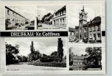 03116 O7532 Drebkau Gebrauchsspuren Rückseite mit Abschürfungen und Kleberesten Spremberger Straße Straße der Freundschaft Rathaus Blick zum Bahnhof Bezirksjugendschule