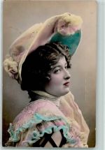 handcoloriert Frauenschönheit Mode AK Glamour 1909 Foto AK