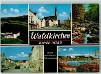 94065 W8392 Waldkirchen , Niederbay - Schwimmbad Marktplatz Kirche Photogeschäft