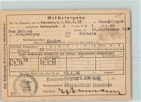 79312 W7830 Emmendingen Gebrauchsspuren Bescheinigung über Endzahlen Quittungskarte Keine AK