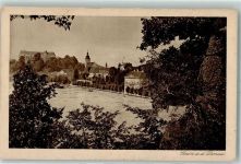 4360 Grein Foto AK Kirche Donau