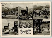 83454 W8233 Anger b Bad Reichenhall - Kirche Gasthaus Kröpfelwirt Dorfstraße