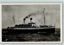 im Flaggenschmuck AK Dampfer Monte Olivia 1937 Foto AK