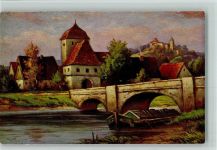 Nr. 1338 von W. Hoy - Landschaft mit Brücke AK Degi Künstlerkarte