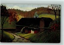 Serie II Nr. 18 Verlag Moos - Wassermühle , Eckknick Harbers Künstlerkarte