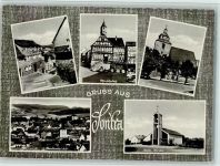36205 W6443 Sontra - Marktplatz Ev. Kirche Kath. Kirche