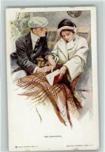 Schiffsreise Verlag Reinthal & Newman Nr. 186 Künstlerkarte Buch lesen Gebrauchsspuren