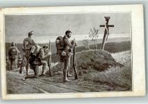 Grab eines gefallenen Soldaten AK Kriegsgrab 1914
