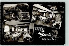 96260 W8628 Weihersmühle - Gasthaus Forelle Jagdzimmer Speisesaal Kachelofen