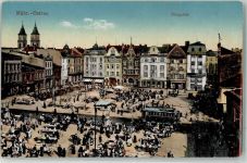 Ostrava Ostrau - Ringplatz Straßenbahn Marktszene