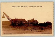 62231 Sangatte - Bau des Deiches Bagger