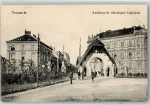 Temesvar Timisoara 1915 - Andrssy ut varosligeti bejarattal K.k. Bahnhof Commando