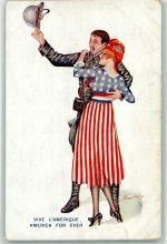 Vive L`Amerique America for ever Patriotik WK I Serie 50 Nr. 256 Amitie Franco-Americaine Sager, Xavier