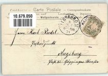 mit echt Stoff Applikation Frau Gitarre Zither 1901 Lithographie
