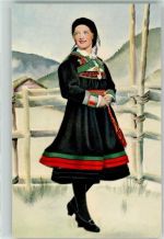 Tracht Setesdal Trachten Norwegen Künstlerkarte