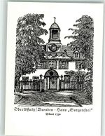 01445 O8122 Oberlössnitz Radierung Haus Sorgenfrei