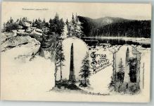 Nova Pec Neuofen 1908 Lithographie Stifter Denkmal Blöckensteinsee
