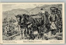 Nr. 8 Herbst im Weinberg Auslese sign. Strieffler Wein 1949 Künstlerkarte