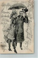 Erotik - Frau zeigt in Begleitung ihr Bein 1903 AK Sect