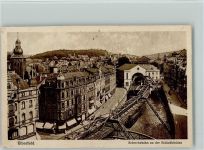 W5600 Elberfeld an der Schloßbleiche, Vogelperspektive 1929 AK Schwebebahn