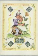 Serie 1285 A.L. - ca 1940 AK Briefmarkensprache