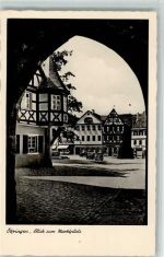 74249 W7110 Öhringen - Blick zum Marktplatz Fachwerkhäuser