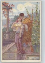 Serie 482-2 Liebespaar im Tempel - signiert Römer