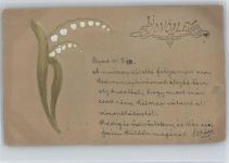 Golddruck Maiglöckchen 1901 Prägedruck
