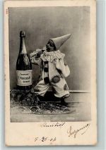 Werbung: Champagne Mercier - Kind als Clown AK Sekt 1904