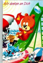 Bussi-Bär und Bello auf der Wasserrutsche Comic