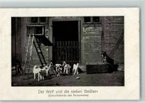 Der Wolf und die sieben Geißlein - Bauernhof 1911 AK Ziege
