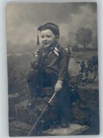 Kleiner Junge mit einer Pfeife Foto ca 1916 AK Rauchen