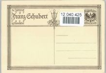 sitzt im Gras und komponiert Schubert, F. Künstlerkarte
