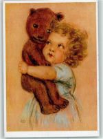Nr. 403 - Kind mit einem Teddy AK Spötl, M. Künstlerkarte