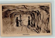O3250 Staßfurt Bergbau - Gewerkschaft Ludwig II - Bergleute mit Bohrmaschine, Berufe Salzbergwerk