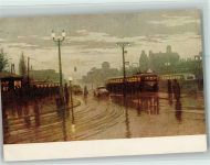 Straßenbahn u. Omnibus Verkehr in der Stadt AK Kunst Russland