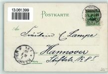W2000 Hamburg Haupt-Postgebäude Briefträger Uhlenhorst Segelboote Anker 3-Bildaufnahme Postamt 1899 Lithographie